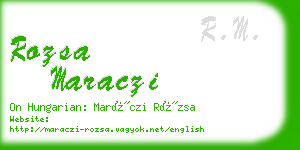 rozsa maraczi business card